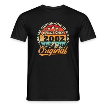Vintage 2002 Cadeau d’anniversaire - T-shirt homme - noir - Devant - AI Model Male 178 light (178cm)