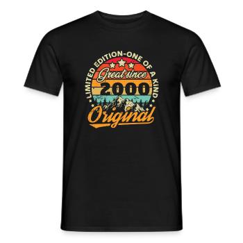 Original 2000 Vintage Anniversaire Humour - T-shirt homme - noir - Devant - AI Model Male 178 light (178cm)