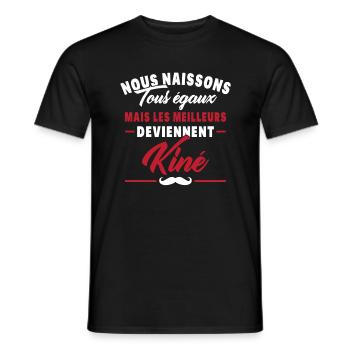 Les meilleurs deviennent kiné Citation Kiné Humour - T-shirt homme - noir - Devant - AI Model Male 178 light (178cm)