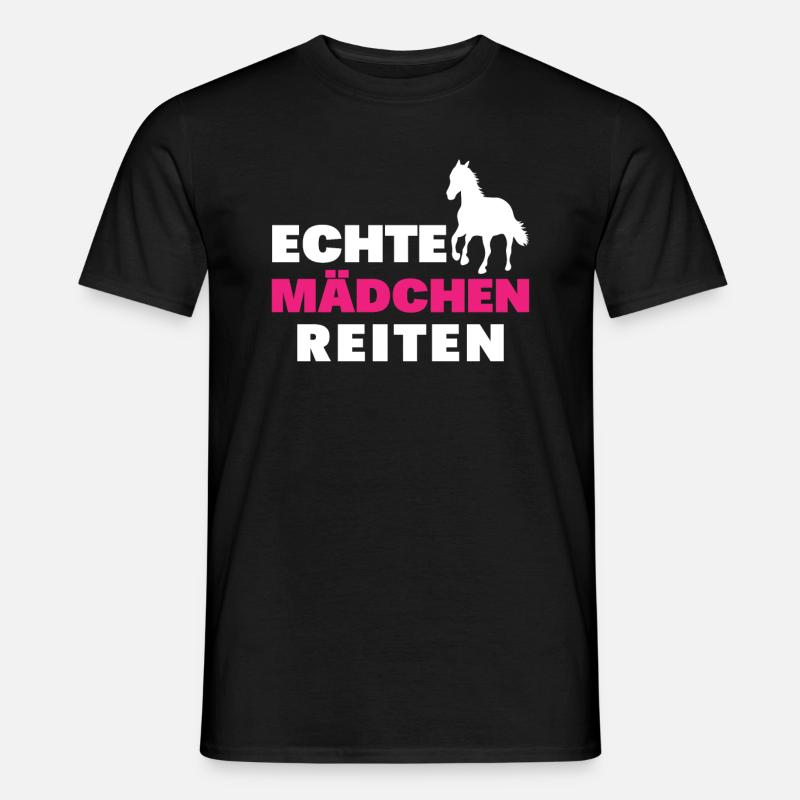 Echte mädchen reiten - Männer T-Shirt - Schwarz