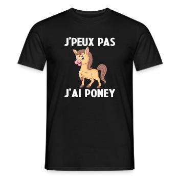 Je Peux Pas J'ai Poney - T-shirt homme - noir - Devant - AI Model Male 178 light (178cm)