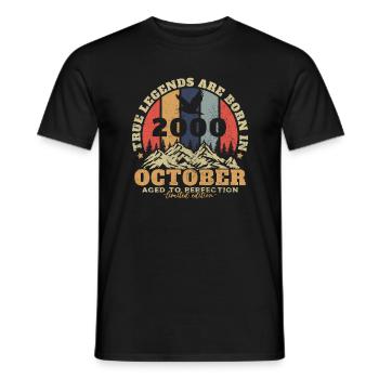 Original October 2000 vintage anniversary 2000 - Men's T-Shirt - black - Front - AI Model Male 178 light (178cm)