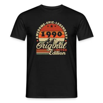 1990's Vintage Original 1990's Birthday Gift - Men's T-Shirt - black - Front - AI Model Male 178 light (178cm)
