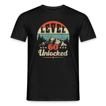 Level 60 freigeschaltet - Männer T-Shirt - Schwarz - Vorne - AI Model Male 178 light (178cm)