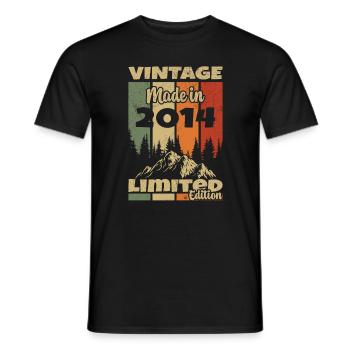 Cadeau D'anniversaire Vintage 2014 - T-shirt homme - noir - Devant - AI Model Male 178 light (178cm)