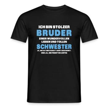 Ich bin stolzer Bruder einer tollen Schwester - Männer T-Shirt - Schwarz - Vorne - AI Model Male 178 light (178cm)