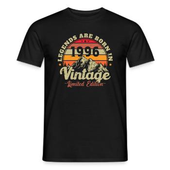1996 Vintage Nées En 1996 Cadeau D'anniversaire - T-shirt homme - noir - Devant - AI Model Male 178 light (178cm)