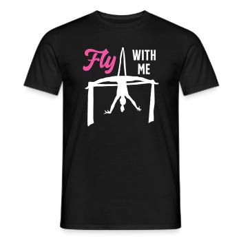 Voler avec moi Antenne en soie pour cirque - T-shirt homme - noir - Devant - AI Model Male 178 light (178cm)