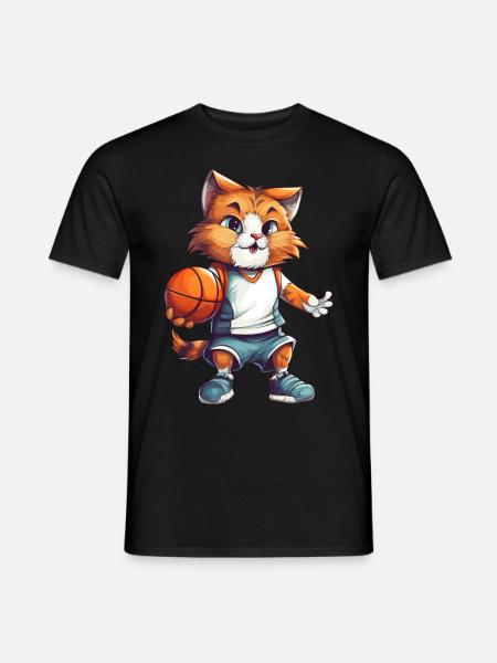 Basketball Cat - Men's T-Shirt - black