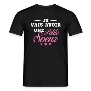 Je Vais Avoir Une Petite Sœur Cadeau Future Soeur - T-shirt homme - noir - Devant - AI Model Male 178 light (178cm)