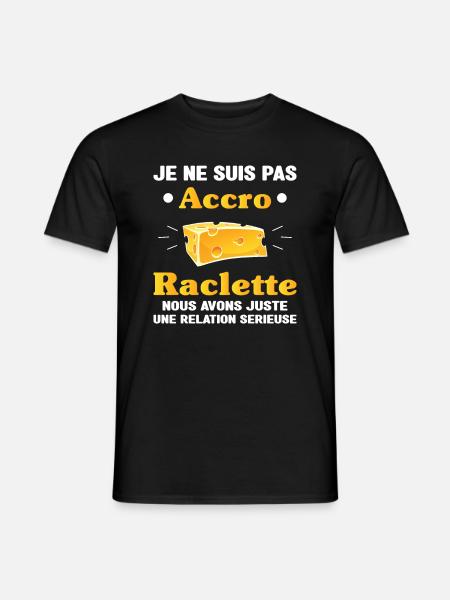 accro raclette humour raclette fromage homme drole - T-shirt homme - noir