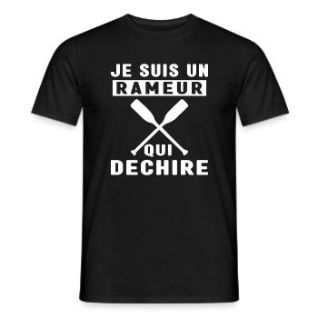 Je Suis Un Rameur qui déchire Humour Avironneur - T-shirt homme - noir - Devant - AI Model Male 178 light (178cm)