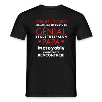 body bébé papa magnifique et fantastique maman - T-shirt homme - noir - Devant - AI Model Male 178 light (178cm)