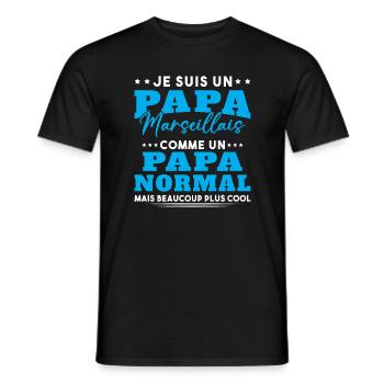 Papa Marseillais Humour Cadeau De Noël - T-shirt homme - noir - Devant - AI Model Male 178 light (178cm)