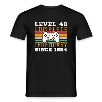 Level 40 Komplett 1984, Geburtstagsgeschenk - Männer T-Shirt - Schwarz - Vorne - AI Model Male 178 light (178cm)
