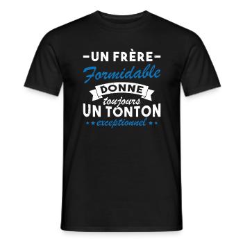 Un frère formidable donne un tonton exceptionnel - T-shirt homme - noir - Devant - AI Model Male 178 light (178cm)