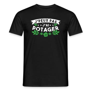 J'Peux pas J'ai Potager Cadeau De Jardinage Drole - T-shirt homme - noir - Devant - AI Model Male 178 light (178cm)