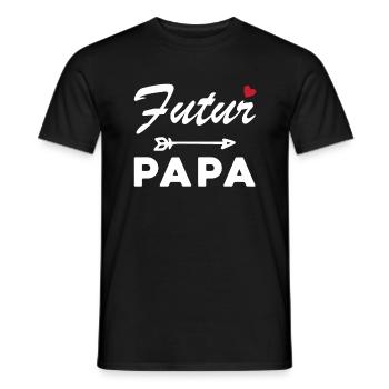 Futur Papa Humour Cadeau Homme Fête des Pères - T-shirt homme - noir - Devant - AI Model Male 178 light (178cm)