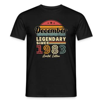 Vintage 1983 Dezember Retro Geburtstagsgeschenk - Männer T-Shirt - Schwarz - Vorne - AI Model Male 178 light (178cm)