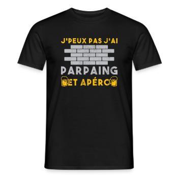 J'Peux Pas J'Ai Parpains Apéro Maçon Humour - T-shirt homme - noir - Devant - AI Model Male 178 light (178cm)
