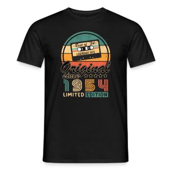 Original 1954 70th Anniversary Vintage Geschenk - Männer T-Shirt - Schwarz - Vorne - AI Model Male 178 light (178cm)