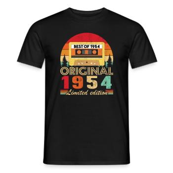Original 1954 70th Anniversary Vintage Geschenk - Männer T-Shirt - Schwarz - Vorne - AI Model Male 178 light (178cm)