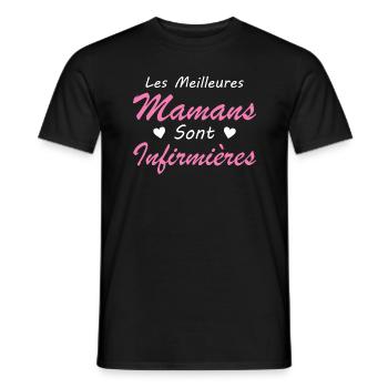 Les Meilleures Mamans Sont Infirmières - T-shirt homme - noir - Devant - AI Model Male 178 light (178cm)
