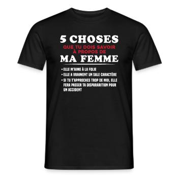 Humour Couple Jalousie Cadeau Amoureux Copain - T-shirt homme - noir - Devant - AI Model Male 178 light (178cm)