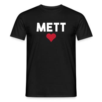 Mett Fleischher Lovers of Mettigel and meat - Men's T-Shirt - black - Front - AI Model Male 178 light (178cm)