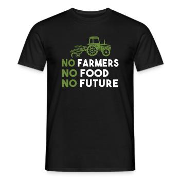 Démo de l’agriculteur Pas d’agriculteurs Pas de nourriture Pas d’avenir Agriculteur - T-shirt homme - noir - Devant - AI Model Male 178 light (178cm)