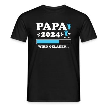 Vater 2024 Werdender Papa Loading 2024 - Männer T-Shirt - Schwarz - Vorne - AI Model Male 178 light (178cm)