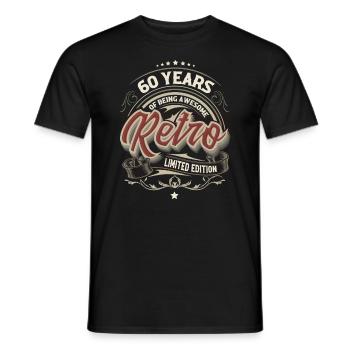 60 Years Special Vintage Anniversary Gift - Men's T-Shirt - black - Front - AI Model Male 178 light (178cm)