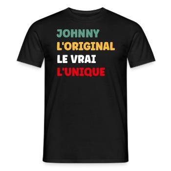 Johnny - T-shirt homme - noir - Devant - AI Model Male 178 light (178cm)