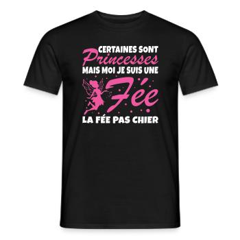 Certaines Sont Princesses Mais Moi Je Suis Une Fee - T-shirt homme - noir - Devant - AI Model Male 178 light (178cm)