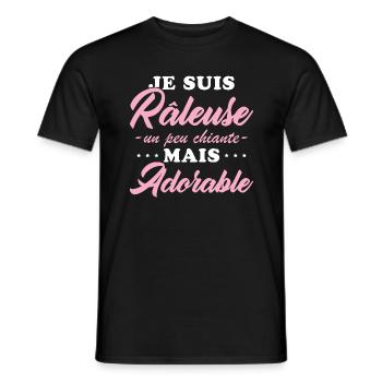 Grumpy but adorable personalized humor gift - Men's T-Shirt - black - Front - AI Model Male 178 light (178cm)