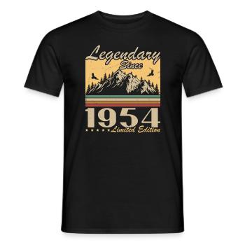 Legendary Since 1954 Vintage Birthday Gift - Men's T-Shirt - black - Front - AI Model Male 178 light (178cm)