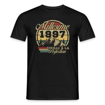 Jahrgang 1997, Jahrgang 1997 Geburtstagsgeschenk - Männer T-Shirt - Schwarz - Vorne - AI Model Male 178 light (178cm)
