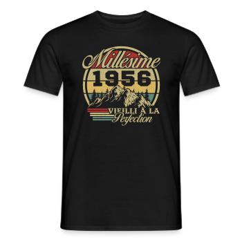 Jahrgang 1956, Jahrgang 1956 Geburtstagsgeschenk - Männer T-Shirt - Schwarz - Vorne - AI Model Male 178 light (178cm)