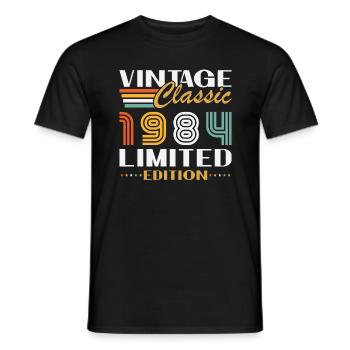 Original 1984 Vintage Retro Anniversary Gift - Men's T-Shirt - black - Front - AI Model Male 178 light (178cm)