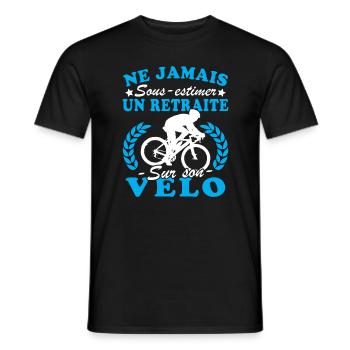Ein Rentner auf dem Rad Humor Radfahrer im Ruhestand - Männer T-Shirt - Schwarz - Vorne - AI Model Male 178 light (178cm)