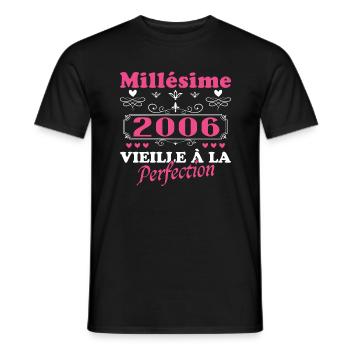 Vintage Woman 2006 Gift Anniversary Humor - Men's T-Shirt - black - Front - AI Model Male 178 light (178cm)