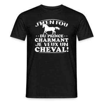 Ich kümmere mich nicht um den Märchenprinzen, ich will ein Pferd - Männer T-Shirt - Schwarz - Vorne - AI Model Male 178 light (178cm)