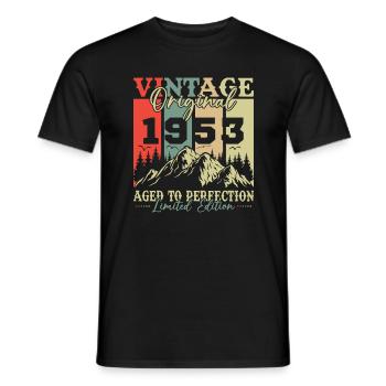 Original 1953 Vintage Geburtstag Retro - Männer T-Shirt - Schwarz - Vorne - AI Model Male 178 light (178cm)
