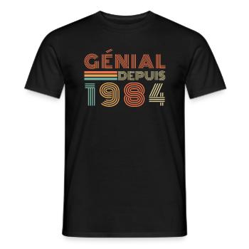 Awesome Since 1984 Retro Birthday Gift - Men's T-Shirt - black - Front - AI Model Male 178 light (178cm)