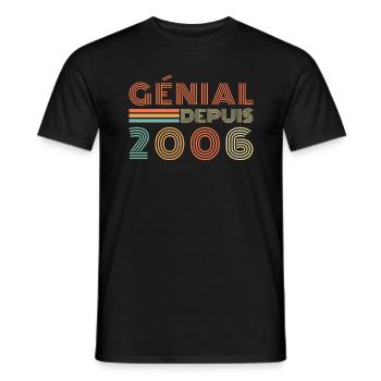 Génial Depuis 2006 Cadeau Retro Anniversaire - T-shirt homme - noir - Devant - AI Model Male 178 light (178cm)