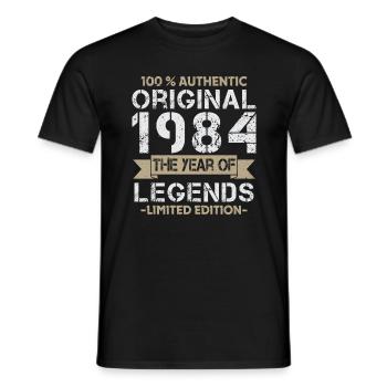 Legende 1984 Original Jahrgang Geburtstagsgeschenk - Männer T-Shirt - Schwarz - Vorne - AI Model Male 178 light (178cm)
