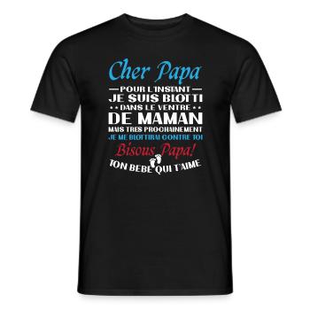 Originelle Schwangerschaftsanzeige für werdende Väter - Männer T-Shirt - Schwarz - Vorne - AI Model Male 178 light (178cm)