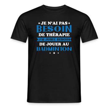 Ich muss nur Badminton spielen Geschenk - Männer T-Shirt - Schwarz - Vorne - AI Model Male 178 light (178cm)