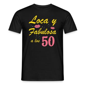 Crazy and Fabulous at 50 Years Old - Men's T-Shirt - black - Front - AI Model Male 178 light (178cm)