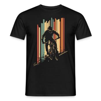 Mountain Biking Mountain Bike Vintage - Men's T-Shirt - black - Front - AI Model Male 178 light (178cm)